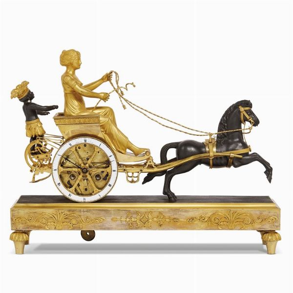 OROLOGIO DA CAMINO, PARIGI, 1800-1810  - Asta INTERNATIONAL FINE ART E UNA IMPORTANTE COLLEZIONE DI PENDOLE AU BON SAUVAGE - Associazione Nazionale - Case d'Asta italiane