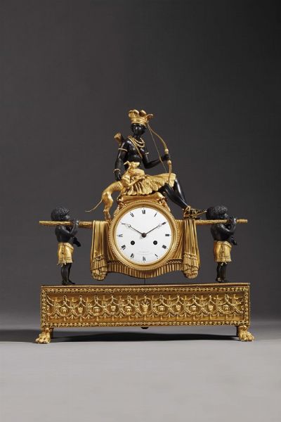 OROLOGIO DA CAMINO, DEVERBERIE & CIE., PARIGI, 1800-1810  - Asta INTERNATIONAL FINE ART E UNA IMPORTANTE COLLEZIONE DI PENDOLE AU BON SAUVAGE - Associazione Nazionale - Case d'Asta italiane