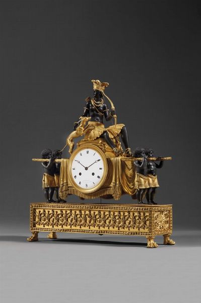 OROLOGIO DA CAMINO, DEVERBERIE & CIE., PARIGI, 1800-1810  - Asta INTERNATIONAL FINE ART E UNA IMPORTANTE COLLEZIONE DI PENDOLE AU BON SAUVAGE - Associazione Nazionale - Case d'Asta italiane