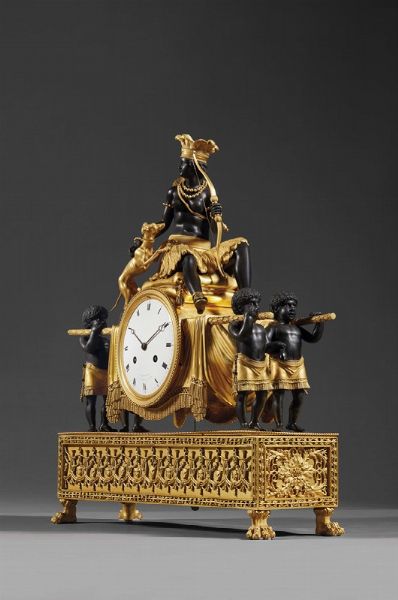 OROLOGIO DA CAMINO, DEVERBERIE & CIE., PARIGI, 1800-1810  - Asta INTERNATIONAL FINE ART E UNA IMPORTANTE COLLEZIONE DI PENDOLE AU BON SAUVAGE - Associazione Nazionale - Case d'Asta italiane