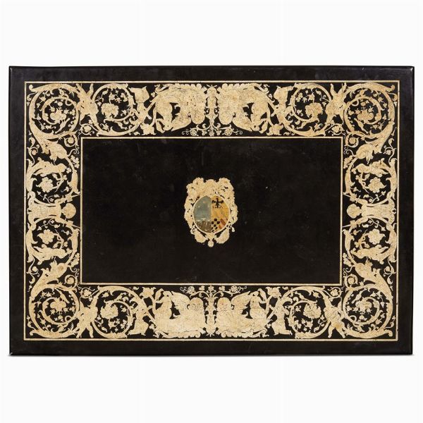 PIANO IN SCAGLIOLA POLICROMA, EMILIA, SECOLO XVII  - Asta INTERNATIONAL FINE ART E UNA IMPORTANTE COLLEZIONE DI PENDOLE AU BON SAUVAGE - Associazione Nazionale - Case d'Asta italiane