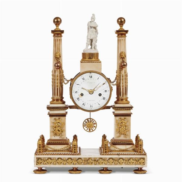 OROLOGIO DA CAMINO, FRANCIA, SECOLO XIX  - Asta INTERNATIONAL FINE ART E UNA IMPORTANTE COLLEZIONE DI PENDOLE AU BON SAUVAGE - Associazione Nazionale - Case d'Asta italiane