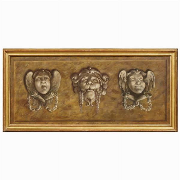 COPPIA DI PANNELLI DECORATIVI, SECOLO XIX  - Asta INTERNATIONAL FINE ART E UNA IMPORTANTE COLLEZIONE DI PENDOLE AU BON SAUVAGE - Associazione Nazionale - Case d'Asta italiane