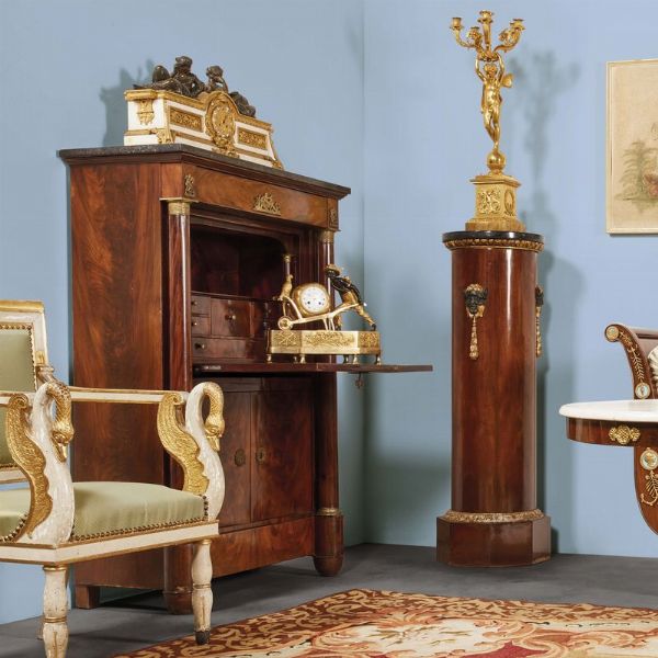 POLTRONA, ITALIA CENTRALE, PERIODO NEOCLASSICO  - Asta INTERNATIONAL FINE ART E UNA IMPORTANTE COLLEZIONE DI PENDOLE AU BON SAUVAGE - Associazione Nazionale - Case d'Asta italiane