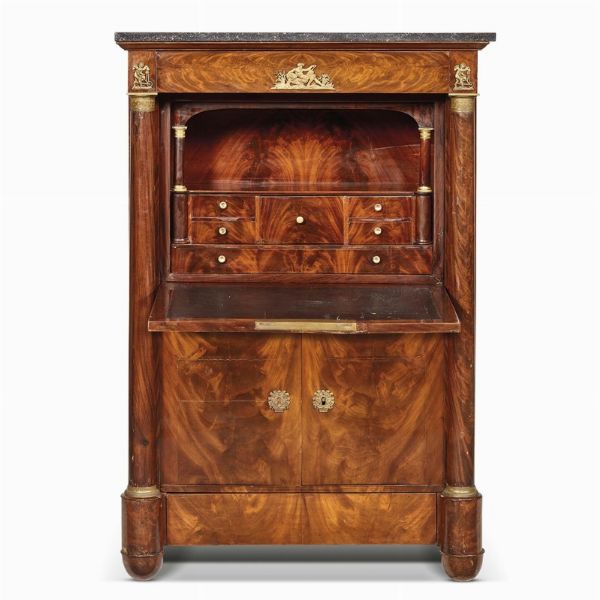 SECRTAIRE  ABATTANT, FRANCIA, SECOLO XIX  - Asta INTERNATIONAL FINE ART E UNA IMPORTANTE COLLEZIONE DI PENDOLE AU BON SAUVAGE - Associazione Nazionale - Case d'Asta italiane