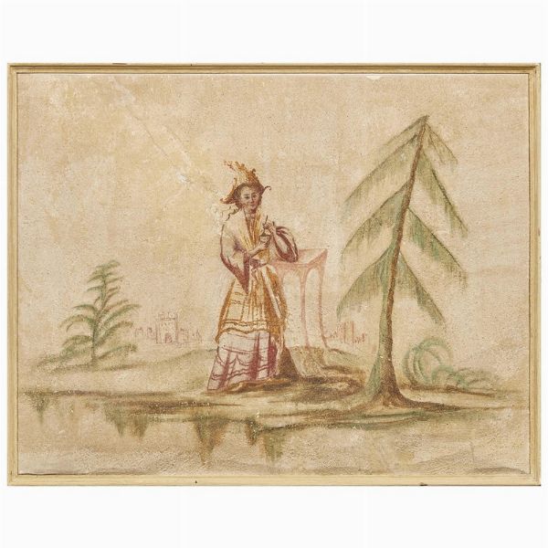 CINQUE PANNELLI, VENETO, SECOLO XVIII  - Asta INTERNATIONAL FINE ART E UNA IMPORTANTE COLLEZIONE DI PENDOLE AU BON SAUVAGE - Associazione Nazionale - Case d'Asta italiane