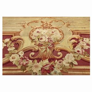 GRANDE E IMPORTANTE TAPPETO AUBUSSON, FRANCIA, SECONDA METÀ SECOLO XIX  - Asta INTERNATIONAL FINE ART E UNA IMPORTANTE COLLEZIONE DI PENDOLE AU BON SAUVAGE - Associazione Nazionale - Case d'Asta italiane