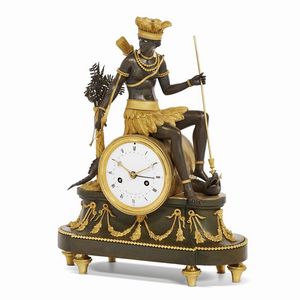 OROLOGIO DA CAMINO, DEVERBERIE & CIE., PARIGI, 1800-1810  - Asta INTERNATIONAL FINE ART E UNA IMPORTANTE COLLEZIONE DI PENDOLE AU BON SAUVAGE - Associazione Nazionale - Case d'Asta italiane