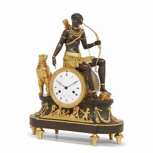 OROLOGIO DA CAMINO, DEVERBERIE & CIE., PARIGI, 1800-1810  - Asta INTERNATIONAL FINE ART E UNA IMPORTANTE COLLEZIONE DI PENDOLE AU BON SAUVAGE - Associazione Nazionale - Case d'Asta italiane