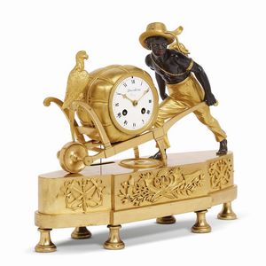 OROLOGIO DA CAMINO, PARIGI, 1807-1815  - Asta INTERNATIONAL FINE ART E UNA IMPORTANTE COLLEZIONE DI PENDOLE AU BON SAUVAGE - Associazione Nazionale - Case d'Asta italiane
