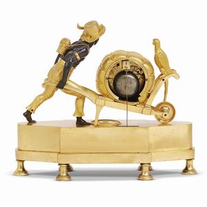 OROLOGIO DA CAMINO, PARIGI, 1807-1815  - Asta INTERNATIONAL FINE ART E UNA IMPORTANTE COLLEZIONE DI PENDOLE AU BON SAUVAGE - Associazione Nazionale - Case d'Asta italiane