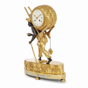 OROLOGIO DA CAMINO, PARIGI, 1807-1815  - Asta INTERNATIONAL FINE ART E UNA IMPORTANTE COLLEZIONE DI PENDOLE AU BON SAUVAGE - Associazione Nazionale - Case d'Asta italiane