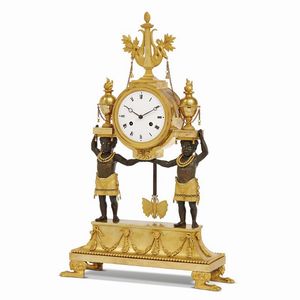 OROLOGIO DA CAMINO, DEVERBERIE & CIE., PARIGI, 1800-1805  - Asta INTERNATIONAL FINE ART E UNA IMPORTANTE COLLEZIONE DI PENDOLE AU BON SAUVAGE - Associazione Nazionale - Case d'Asta italiane