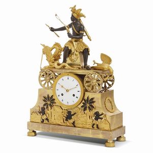 OROLOGIO DA CAMINO, PARIGI, 1800-1810  - Asta INTERNATIONAL FINE ART E UNA IMPORTANTE COLLEZIONE DI PENDOLE �AU BON SAUVAGE� - Associazione Nazionale - Case d'Asta italiane