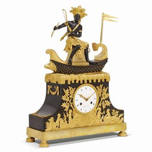 OROLOGIO DA CAMINO, PARIGI, 1800-1810  - Asta INTERNATIONAL FINE ART E UNA IMPORTANTE COLLEZIONE DI PENDOLE AU BON SAUVAGE - Associazione Nazionale - Case d'Asta italiane