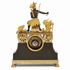 OROLOGIO DA CAMINO, PARIGI, 1800-1810  - Asta INTERNATIONAL FINE ART E UNA IMPORTANTE COLLEZIONE DI PENDOLE AU BON SAUVAGE - Associazione Nazionale - Case d'Asta italiane