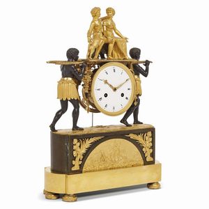 OROLOGIO DA CAMINO, PARIGI, 1800-1810  - Asta INTERNATIONAL FINE ART E UNA IMPORTANTE COLLEZIONE DI PENDOLE AU BON SAUVAGE - Associazione Nazionale - Case d'Asta italiane