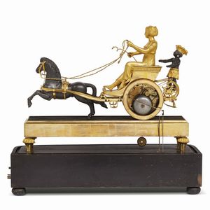 OROLOGIO DA CAMINO, PARIGI, 1800-1810  - Asta INTERNATIONAL FINE ART E UNA IMPORTANTE COLLEZIONE DI PENDOLE AU BON SAUVAGE - Associazione Nazionale - Case d'Asta italiane