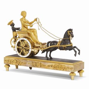 OROLOGIO DA CAMINO, PARIGI, 1800-1810  - Asta INTERNATIONAL FINE ART E UNA IMPORTANTE COLLEZIONE DI PENDOLE AU BON SAUVAGE - Associazione Nazionale - Case d'Asta italiane