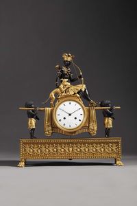 OROLOGIO DA CAMINO, DEVERBERIE & CIE., PARIGI, 1800-1810  - Asta INTERNATIONAL FINE ART E UNA IMPORTANTE COLLEZIONE DI PENDOLE AU BON SAUVAGE - Associazione Nazionale - Case d'Asta italiane