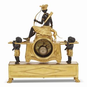 OROLOGIO DA CAMINO, DEVERBERIE & CIE., PARIGI, 1800-1810  - Asta INTERNATIONAL FINE ART E UNA IMPORTANTE COLLEZIONE DI PENDOLE AU BON SAUVAGE - Associazione Nazionale - Case d'Asta italiane