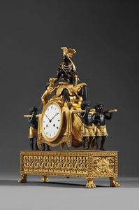 OROLOGIO DA CAMINO, DEVERBERIE & CIE., PARIGI, 1800-1810  - Asta INTERNATIONAL FINE ART E UNA IMPORTANTE COLLEZIONE DI PENDOLE AU BON SAUVAGE - Associazione Nazionale - Case d'Asta italiane