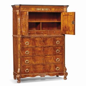 CREDENZA, FRANCIA, SECOLO XIX  - Asta INTERNATIONAL FINE ART E UNA IMPORTANTE COLLEZIONE DI PENDOLE AU BON SAUVAGE - Associazione Nazionale - Case d'Asta italiane