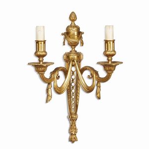 QUATTRO APPLIQUES, FRANCIA, SECOLO XIX  - Asta INTERNATIONAL FINE ART E UNA IMPORTANTE COLLEZIONE DI PENDOLE AU BON SAUVAGE - Associazione Nazionale - Case d'Asta italiane