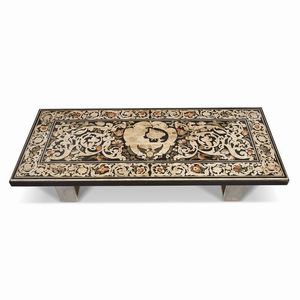 PIANO IN SCAGLIOLA POLICROMA, AMBITO DI DOMENICO PIANON, EMILIA, FINE SECOLO XVII  - Asta INTERNATIONAL FINE ART E UNA IMPORTANTE COLLEZIONE DI PENDOLE AU BON SAUVAGE - Associazione Nazionale - Case d'Asta italiane