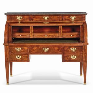 SCRIVANIA A RULLO, FRANCIA, PRIMA METÀ SECOLO XIX  - Asta INTERNATIONAL FINE ART E UNA IMPORTANTE COLLEZIONE DI PENDOLE AU BON SAUVAGE - Associazione Nazionale - Case d'Asta italiane