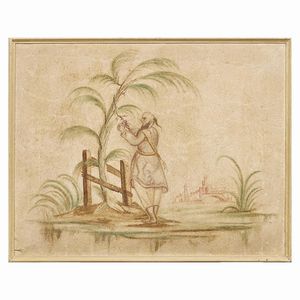 CINQUE PANNELLI, VENETO, SECOLO XVIII  - Asta INTERNATIONAL FINE ART E UNA IMPORTANTE COLLEZIONE DI PENDOLE AU BON SAUVAGE - Associazione Nazionale - Case d'Asta italiane