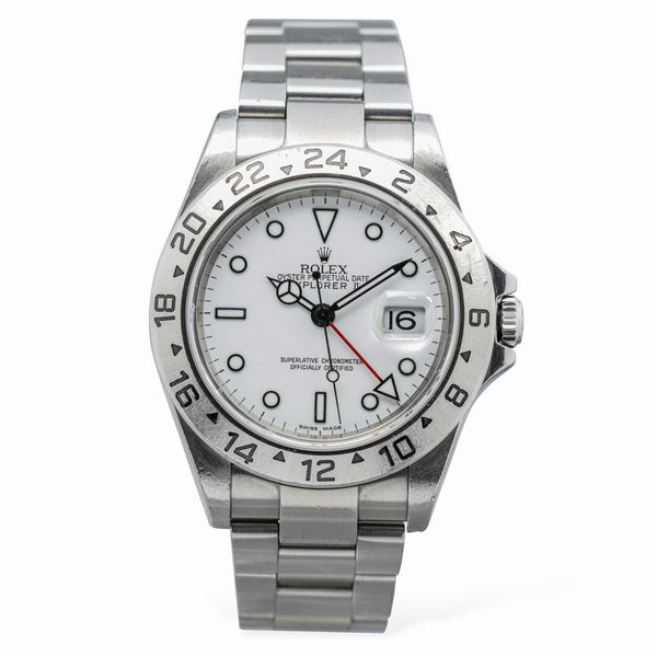 ROLEX : Explorer II ref 16570, sportivo in acciaio inossidabile, automatico con datario e indicazione delle 24 ore sulla ghiera, quadrante bianco luminescenza al trizio  - Asta Orologi da Polso e da Tasca - Associazione Nazionale - Case d'Asta italiane