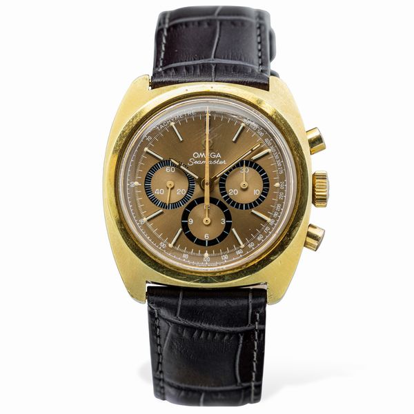 OMEGA : Sportivo Seamaster ref 145.029 chrono tre contatori laminato di forma tonneau, carica manuale quadrante champagne  - Asta Orologi da Polso e da Tasca - Associazione Nazionale - Case d'Asta italiane