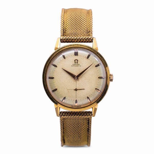 OMEGA : Seamaster Oversize in oro giallo quadrante Guilloch� con indici applicati, anse a ragno e secondi al sei  - Asta Orologi da Polso e da Tasca - Associazione Nazionale - Case d'Asta italiane