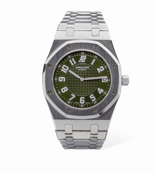 AUDEMARS PIGUET : Raro e ricercato Royal Oak ref 15128ST in acciaio edizione limitata a 50 esemplari, realizzato per lil mercato italiano, con doppio quadrante verde e blu  - Asta Orologi da Polso e da Tasca - Associazione Nazionale - Case d'Asta italiane