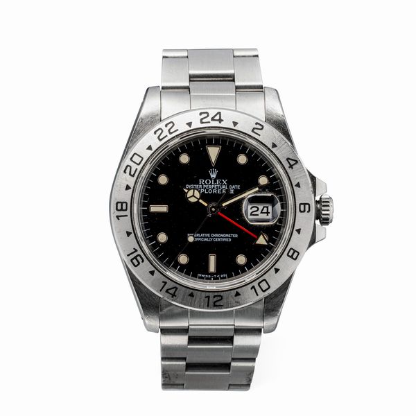 ROLEX : Explorer II ref 16570, sportivo automatico datario, indicazione delle 24h sulla ghiera in acciaio, quadrante bianco luminescenza al trizio  - Asta Orologi da Polso e da Tasca - Associazione Nazionale - Case d'Asta italiane