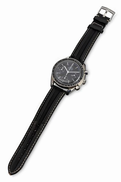 OMEGA : Iconico e sportivo cronografo Speedmaster Reduced tre contatori, in acciaio inossidabile, con scatola e garanzia  - Asta Orologi da Polso e da Tasca - Associazione Nazionale - Case d'Asta italiane