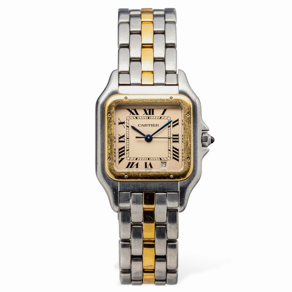CARTIER : Fine ed elegante orologio da polso Panthre da donna in acciaio e oro giallo monofilo  - Asta Orologi da Polso e da Tasca - Associazione Nazionale - Case d'Asta italiane
