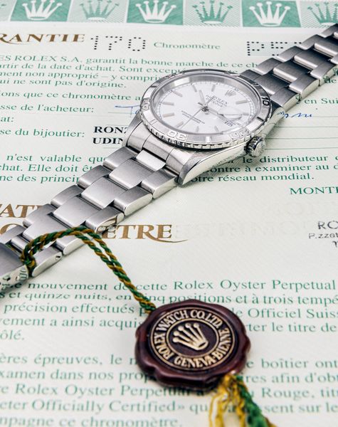 ROLEX : Classico Datejust Turnograph ref 16264 in acciaio inossidabile, quadrante bianco con indici applicati e ghiera girevole, bracciale Oyster, corredato da garanzia  - Asta Orologi da Polso e da Tasca - Associazione Nazionale - Case d'Asta italiane