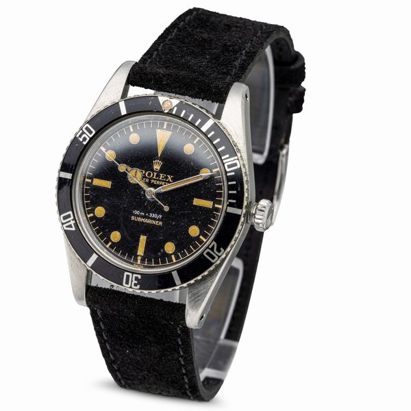 ROLEX : Raro Submariner ref 6536/1 cassa in acciaio, quadrante nero gilt con luminescenza al radio, ghiera girevole metallica  - Asta Orologi da Polso e da Tasca - Associazione Nazionale - Case d'Asta italiane