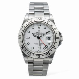 ROLEX - Explorer II ref 16570, sportivo in acciaio inossidabile, automatico con datario e indicazione delle 24 ore sulla ghiera, quadrante bianco luminescenza al trizio