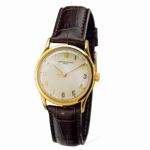 Vacheron & Constantin : Raffinato orologio solotempo in oro giallo 18k carica manuale, quadrante Argent con numeri Arabi e secondi centrali  - Asta Orologi da Polso e da Tasca - Associazione Nazionale - Case d'Asta italiane