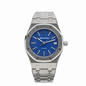 AUDEMARS PIGUET - Affascinante Royal Oak ref 14790 in acciaio inossidabile con rarissimo quadrante blu elettrico Yves Klein, movimento automatico extrapiatto accompagnato da garanzia originale