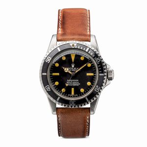 ROLEX - Submariner ref 5512 con spallette a punta, in acciaio inossidabile movimento automtico, quadrante nero opaco con pallettoni luminosi