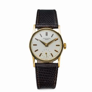 PATEK PHILIPPE - Raro Calatrava ref 541 in oro giallo 18k, quadrante Argent con indici in oro applicati e secondi in basso, fondello a pressione accompagnato dall'Estratto d'Archivio