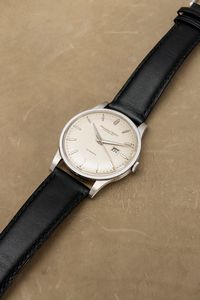 IWC : Raro ed attraente orologio automatico in platino 950, quadrante Argent� con indici applicati e datario  - Asta Orologi da Polso e da Tasca - Associazione Nazionale - Case d'Asta italiane