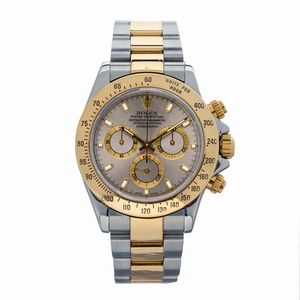 ROLEX - Sportivo ed iconico Cosmograph Daytona ref 116523, acciaio e oro giallo quadrante grigio ardesia, movimento automatico, ghiera graduata tachimetrica e bracciale Oyster
