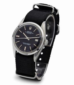 ROLEX : Datejust ref 1600 in acciaio inossidabile, ghiera liscia e quadrante nero opaco con secondi al centro e data  - Asta Orologi da Polso e da Tasca - Associazione Nazionale - Case d'Asta italiane