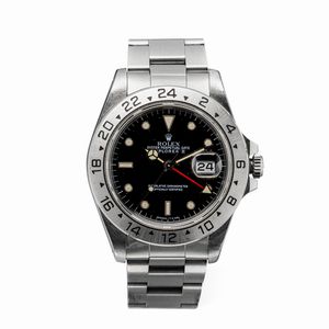 ROLEX - Explorer II ref 16570, sportivo automatico datario, indicazione delle 24h sulla ghiera in acciaio, quadrante bianco luminescenza al trizio