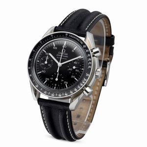 OMEGA : Iconico e sportivo cronografo Speedmaster Reduced tre contatori, in acciaio inossidabile, con scatola e garanzia  - Asta Orologi da Polso e da Tasca - Associazione Nazionale - Case d'Asta italiane